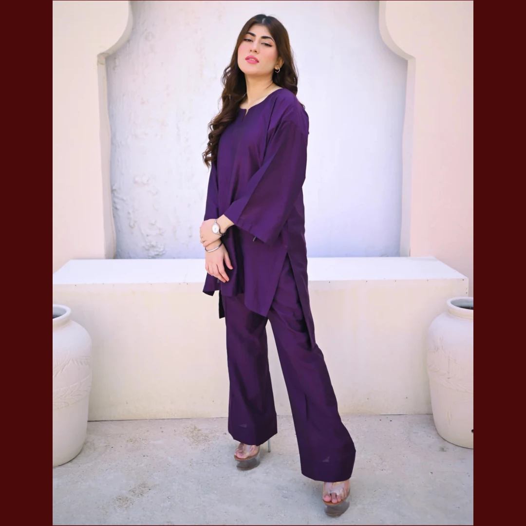 Deep Violet Two-Piece Dress