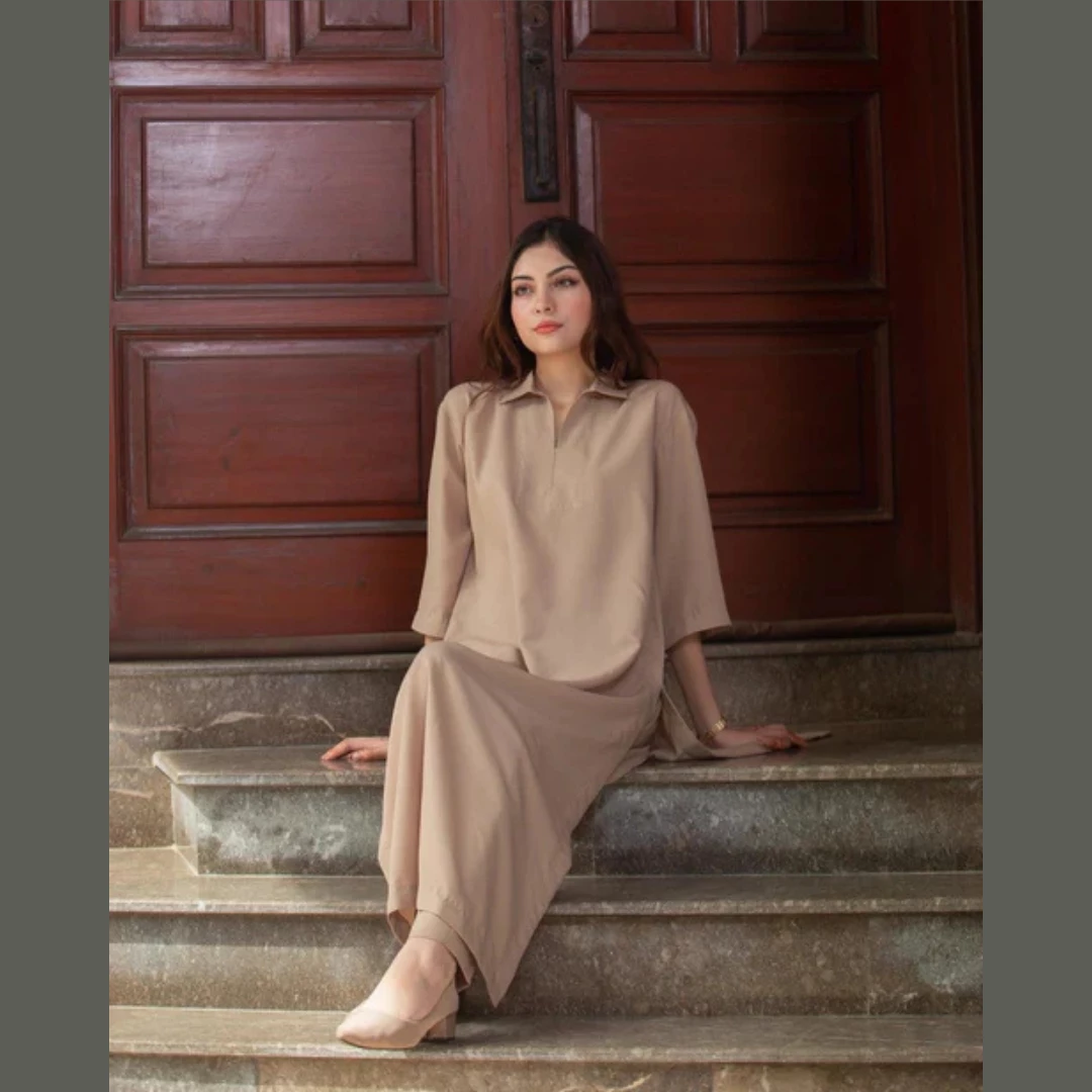 Fawn/Phone Hued Two-Piece Suit