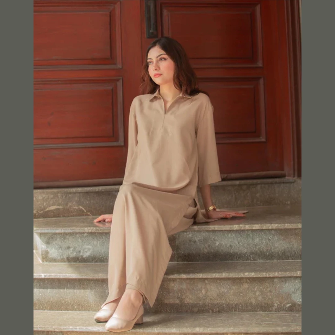 Fawn/Phone Hued Two-Piece Suit