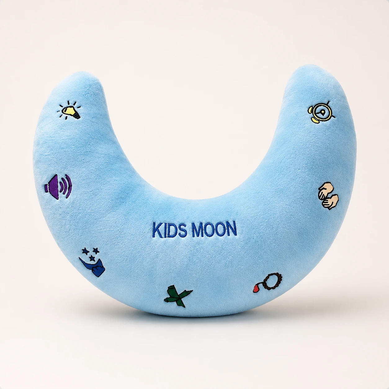 Kids Dua & Quran Pillow — Moon Shape with Soft LED Light (Azan, Ayatul Kursi & 3 Quls)